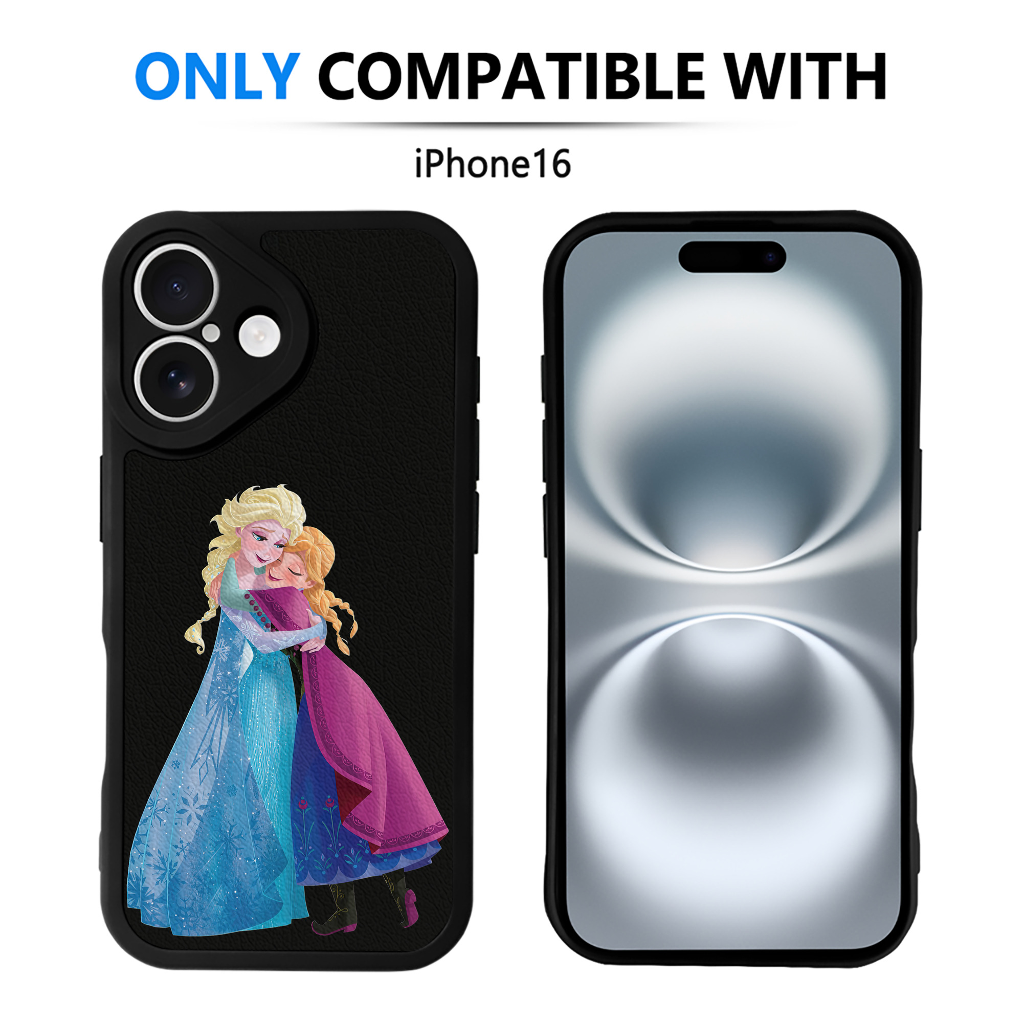 （画像用） アナと雪の女王 アンナ エルサ Frozen Anna Elsa 【iPhone 16シリーズ対応】シリコンスマホケース（レザー調） 材質：シリコン